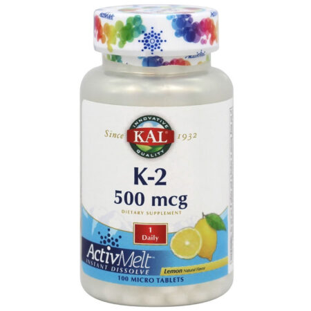 Kal, Vitamina K2, Limão - 500 mcg - 100 Tabletes