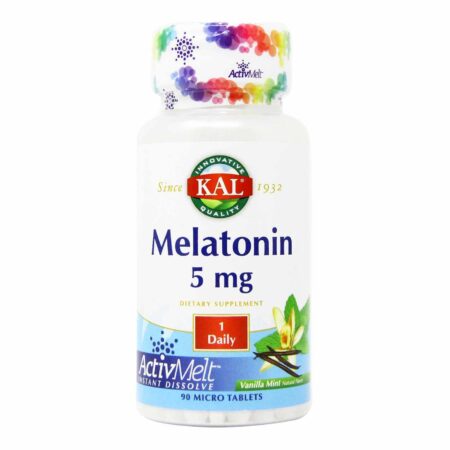 Kal, Melatonina Triple Fonte, Menta e Baunilha 5 mg - 90 Micro Tabletes