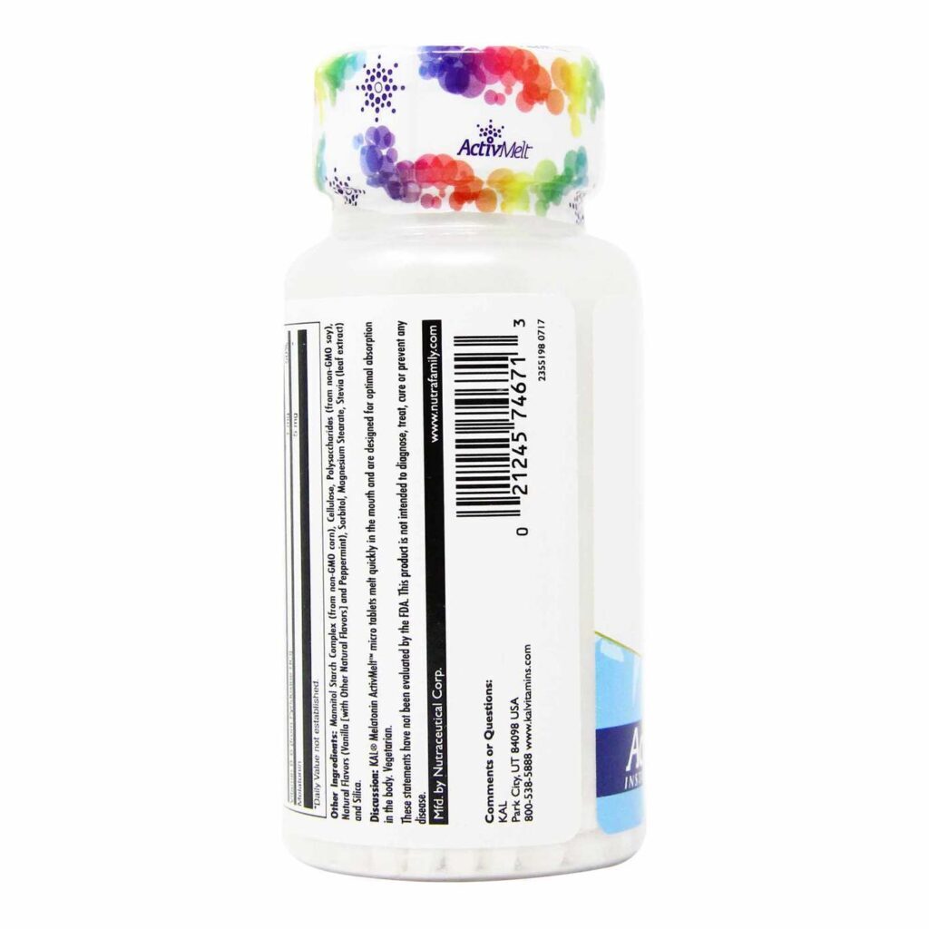 Kal Melatonina Triple Fonte 5mg - 90 Micro Tabletes para Sono Reparador Sabor Menta e Baunilha - Imagem 3