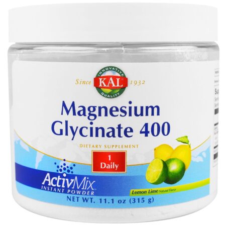 Kal Magnésio Glycinate, Limão Lima - 400 mg - 11.1 oz Powder