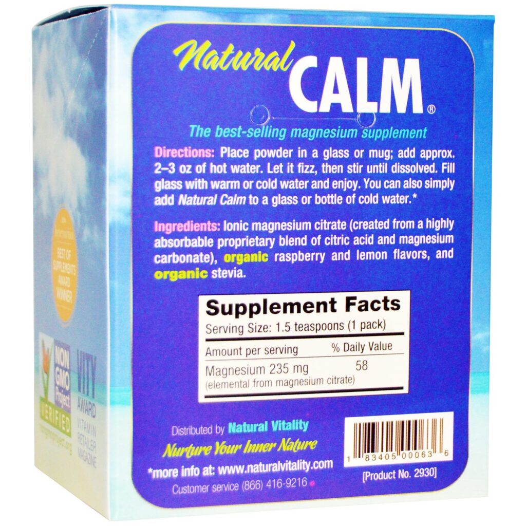 Natural Calm: Bebida Mineral Anti-Estresse Framboesa-Limão - 30 Pacotes Individuais - Imagem 2