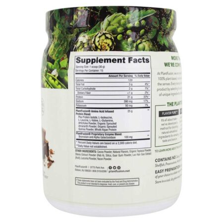 Plantfusion, Proteína Vegetal Completa - Chocolate Rico - 450g (1 lb) - Image 2