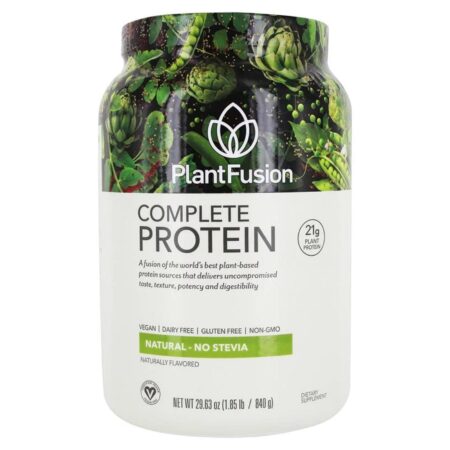 PlantFusion, Proteína Completa de Plantas - Natural - Sem Estévia - 1,85 lbs (840g)