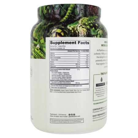 PlantFusion, Proteína Completa de Plantas - Natural - Sem Estévia - 1,85 lbs (840g) - Image 2