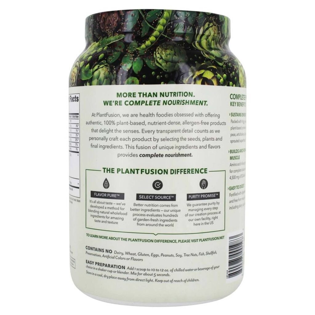 PlantFusion Proteína Completa de Plantas - Natural 840g - Sem Estévia | Suplemento Vegano - Imagem 3
