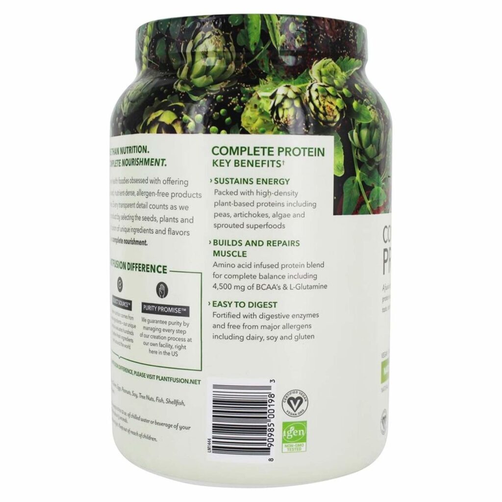 PlantFusion Proteína Completa de Plantas - Natural 840g - Sem Estévia | Suplemento Vegano - Imagem 4
