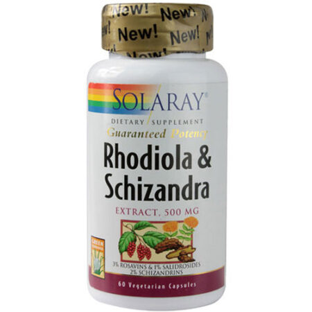 Solaray, Rhodiola e Schizandra - 60 Cápsulas Vegetarianas