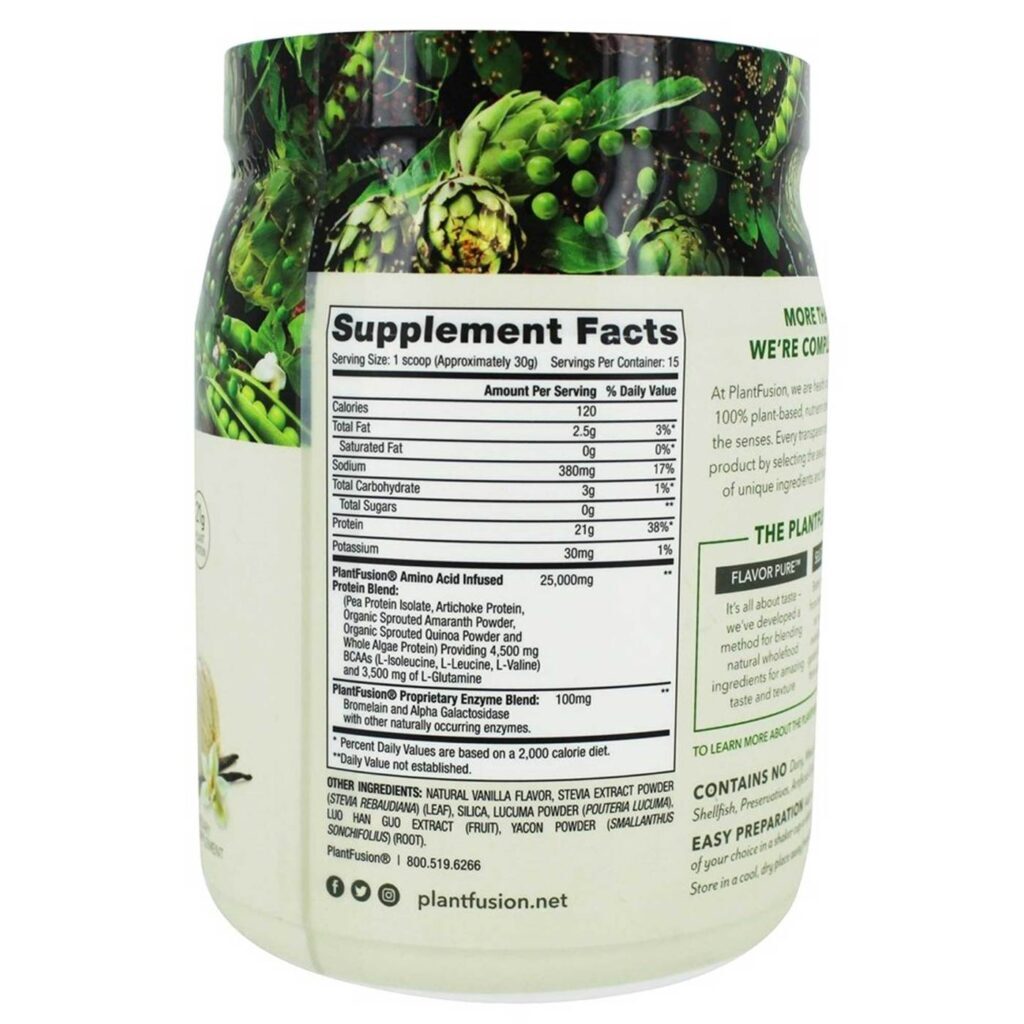 PlantFusion Proteína Vegetal Completa Creme de Baunilha 454g - Sua Fonte Pura e Nutritiva - Imagem 2