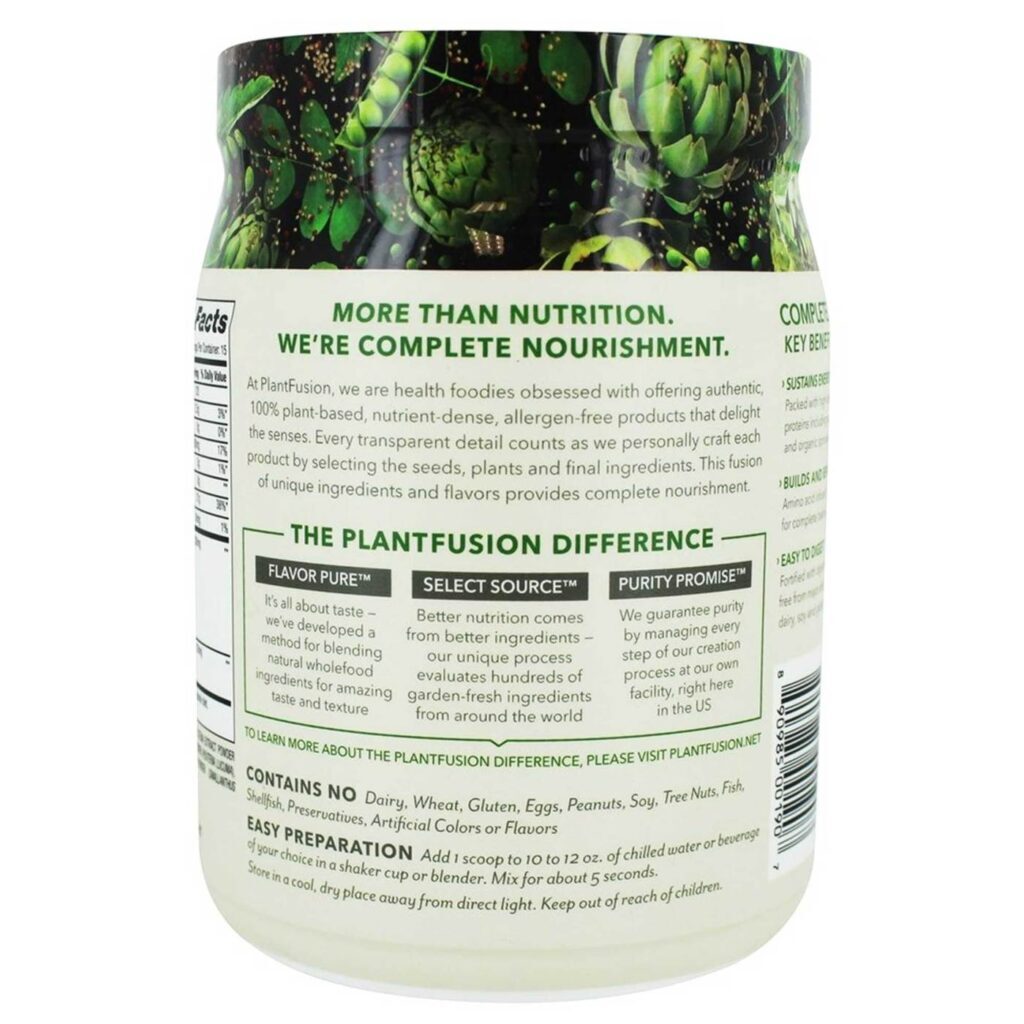 PlantFusion Proteína Vegetal Completa Creme de Baunilha 454g - Sua Fonte Pura e Nutritiva - Imagem 3