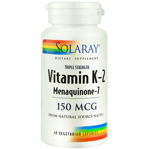 Solaray Tripla Força Vitamina K-2 Menaquinona-7 150 mcg - 30 Cápsulas Vegetarianas