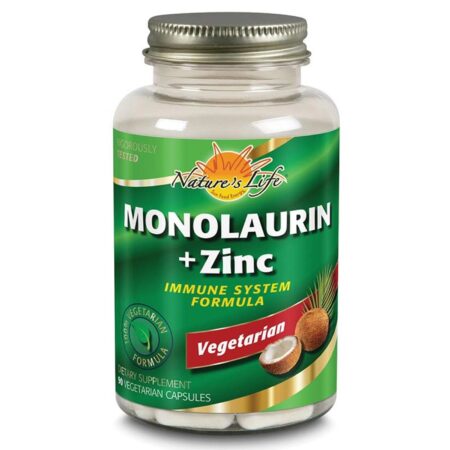 Nature's Life, Monolaurina + Zinco - 90 Cápsulas Vegetarianas