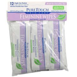 Puretouch Skin Care Wipes Feminine Viagens Pk 12CT: Cuidado Íntimo e Frescor em Qualquer Lugar