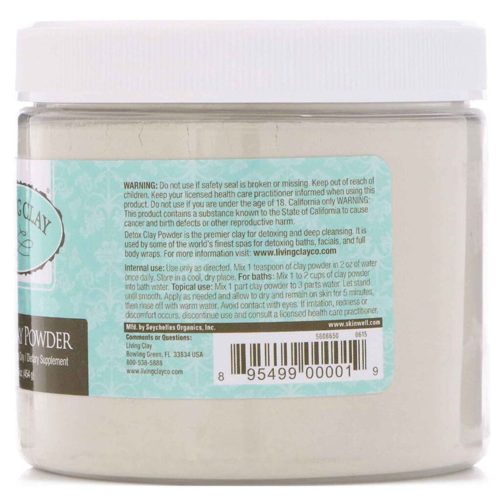 Living Clay Pó de Argila de Desintoxicação - 454g | Purificação Natural - Imagem 2
