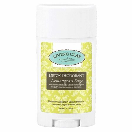 Living Clay, Desodorante Detox Lemongrass Sage - 6 tubos com 114g cada