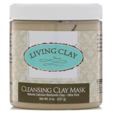 Living Clay Cleansing Clay Mask, Cream, Fragrance Free (Jar) 8oz - 8oz