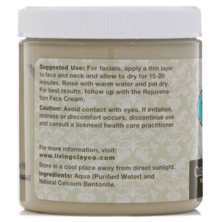 Living Clay Cleansing Clay Mask, Cream, Fragrance Free (Jar) 8oz - 8oz - Image 3