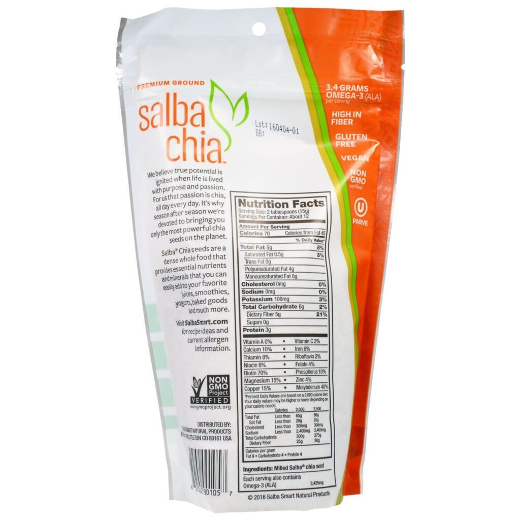 Salba Smart Prêmio Terra Salba Chia Seeds 181g: Sementes de Chia Superalimento Puro no Brasil - Imagem 2