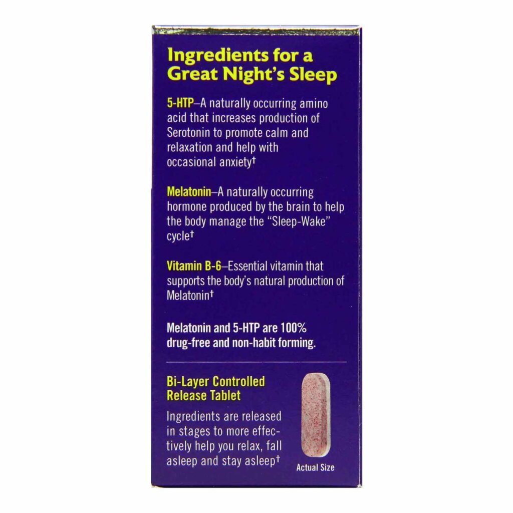 Natrol Sono Avançado Melatonina + 5 HTP - 60 Comprimidos Dupla Camada: Seu Sono Reparador no Brasil - Imagem 2
