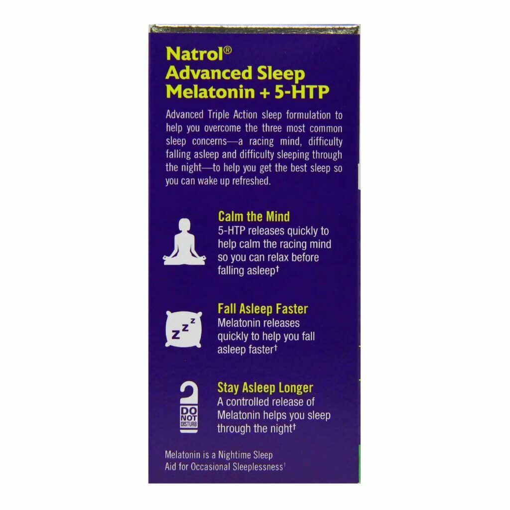 Natrol Sono Avançado Melatonina + 5 HTP - 60 Comprimidos Dupla Camada: Seu Sono Reparador no Brasil - Imagem 4