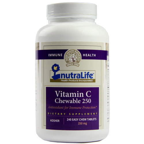 NutraLife Chewable Vitamina C 250mg 240 Comprimidos Mastigáveis - Energia e Imunidade