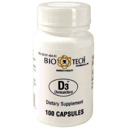 BioTech Pharmacal, D3 Colecalciferol™ 1,000 IU - 100 Cápsulas