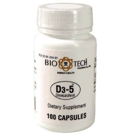 BioTech Pharmacal, Vitamina D3-5 5,000 IU - 100 Cápsulas