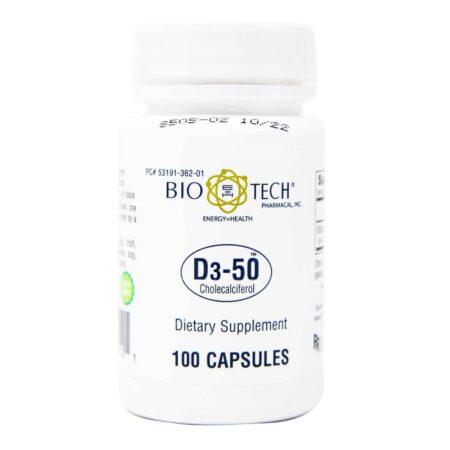 BioTech Pharmacal, Vitamina D3-50 - 50,000 IU - 100 Cápsulas