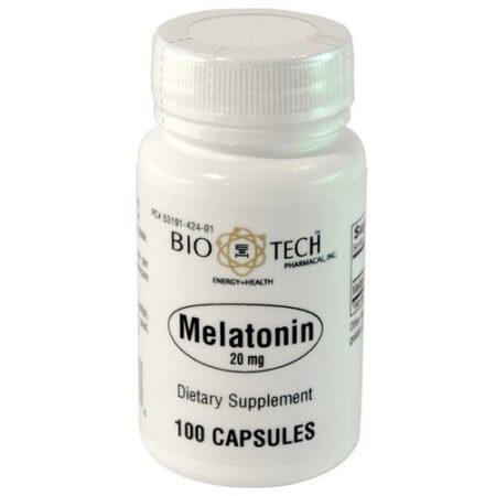 BioTech Pharmacal, Melatonina - 20 mg - 100 Cápsulas