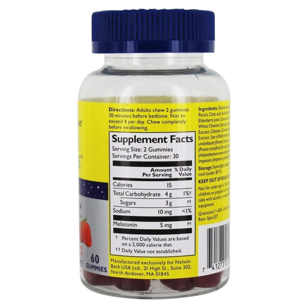 Bach Flower Remedies Rescue® com Melatonina - 60 Gomas: Alívio Natural para o Estresse e Sono Profundo - Imagem 2