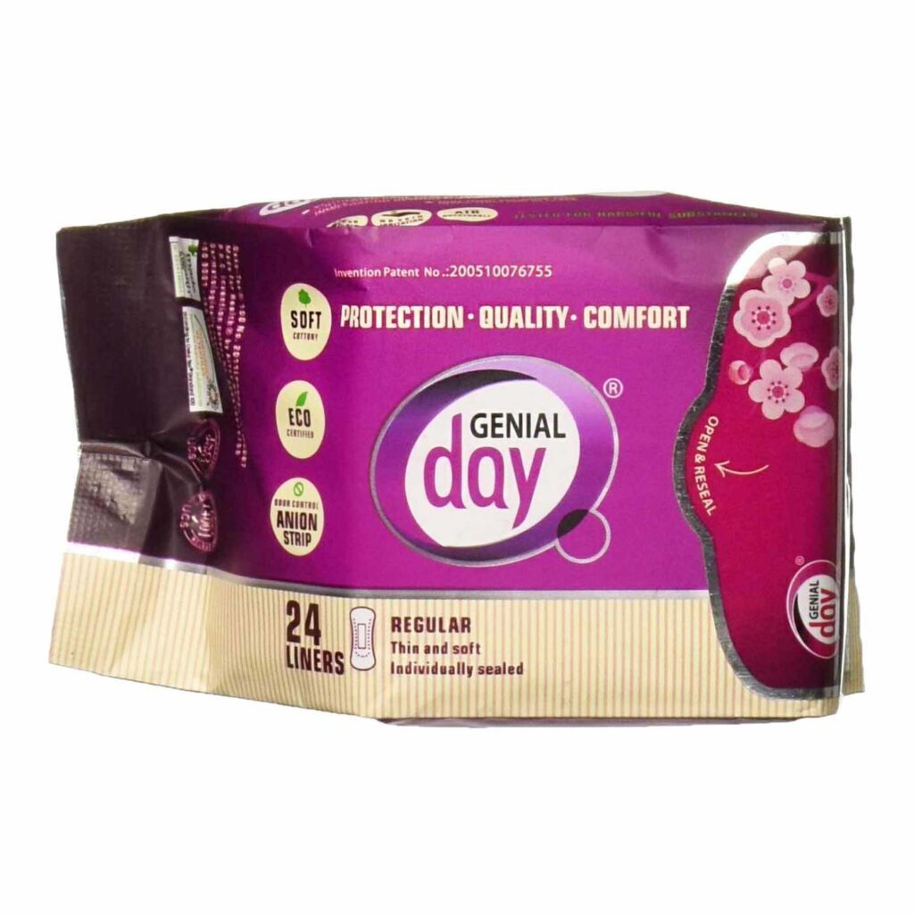 Genial Day Forros com Tiras de Anion - Absorvente Feminino - 24 Unidades