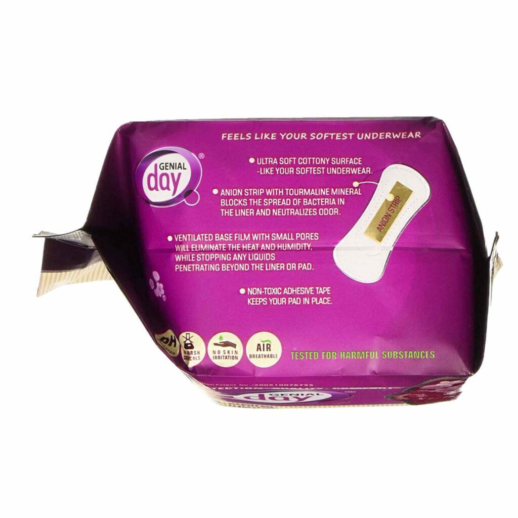 Genial Day Forros com Tiras de Anion - Absorvente Feminino - 24 Unidades - Imagem 3