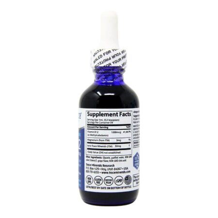 Trace Minerals Research Liquid Ionic B12, Uva - 1,000 mcg - 2 fl oz - Image 2