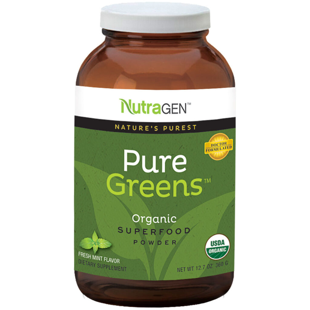 NutraGEN Pure Greens Sabor Menta Fresca - 360g (12.7 oz) - Seu Aliado Diário de Bem-Estar