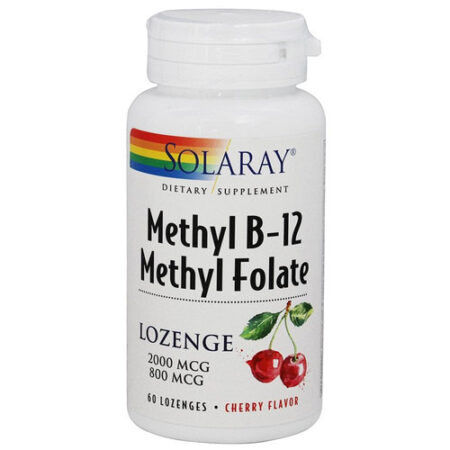 Solaray, Methyl B12 Methyl Folate, cereja - 60 Pastilhas