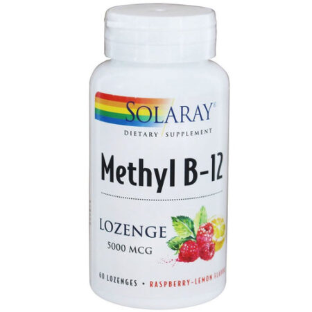 Solaray, Methyl B-12, Limão e Framboesa 5,000 mcg - 60 Pastilhas