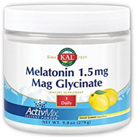 Kal Melatonina 1.5 mg Mag Glycinate, Doce limão - 9.8 oz