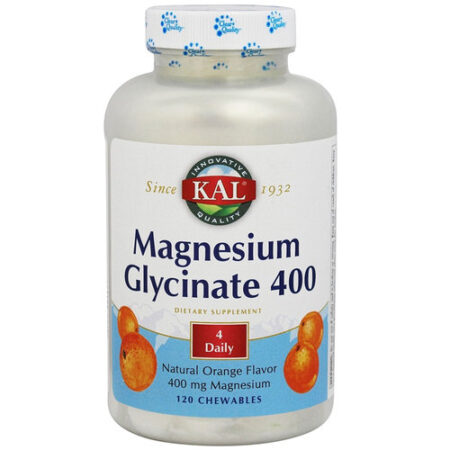 Kal, Glicinato de Magnésio 400 mg, laranja - 120 Tabletes Mastigáveis