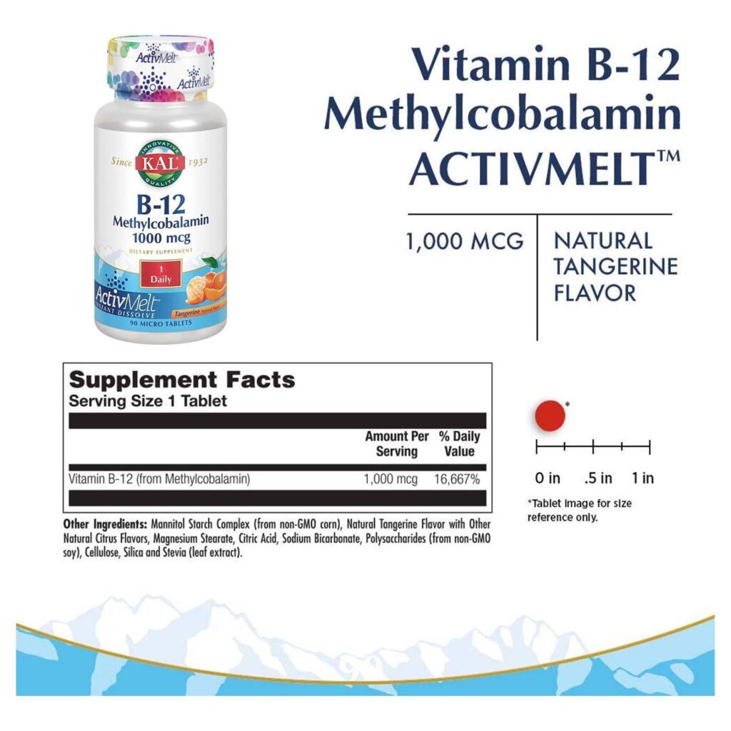 Vitamina B12 Kal Tangerina 1000 mcg - 90 Micro Comprimidos - Imagem 2