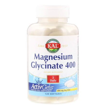 Kal, Glicinato de Magnésio 400 mg - 120 Cápsulas em Gel