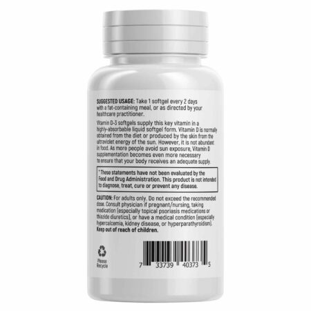 eVitamins Vitamina D3 - 5,000 IU - 240 Cápsulas em Gel - Image 2