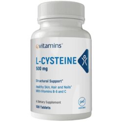 eVitamins L-Cisteína - 500 mg - 100 Tabletes: Essencial para Saúde e Bem-Estar no Brasil