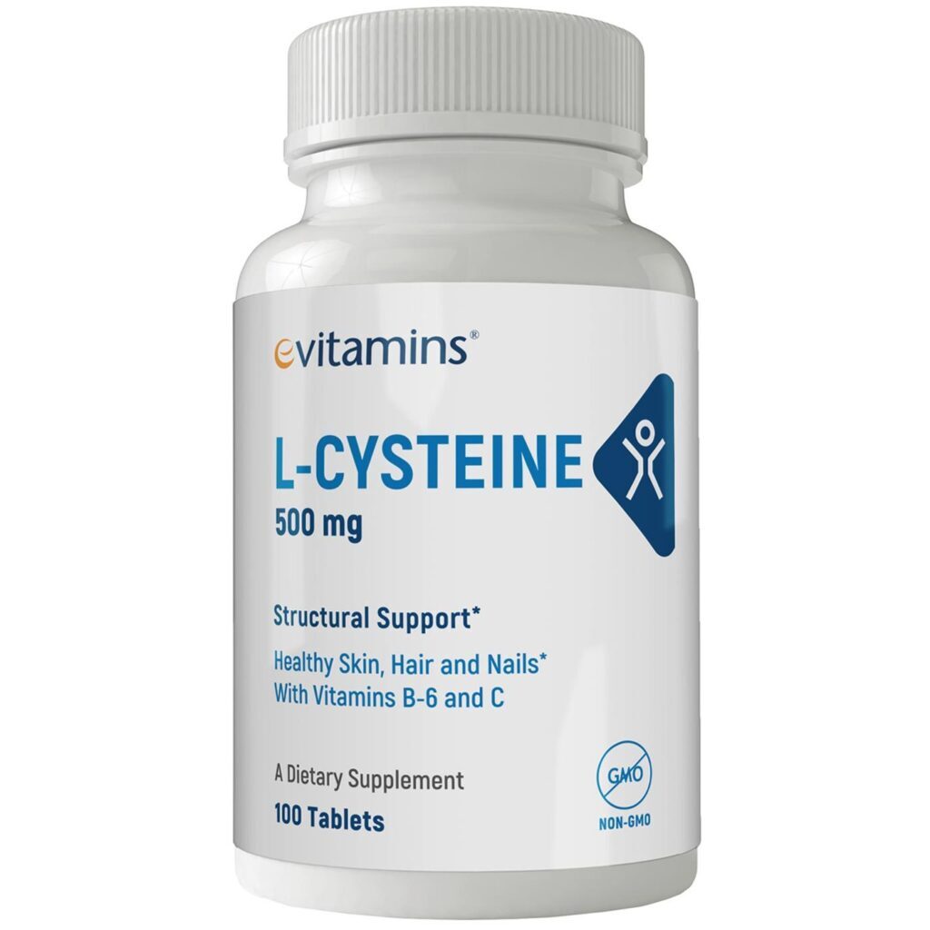 eVitamins L-Cisteína - 500 mg - 100 Tabletes: Essencial para Saúde e Bem-Estar no Brasil