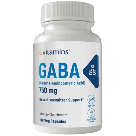 eVitamins GABA - 750 mg - 100 Cápsulas Vegetarianas