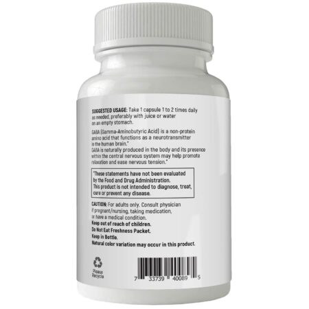 eVitamins GABA - 750 mg - 100 Cápsulas Vegetarianas - Image 3