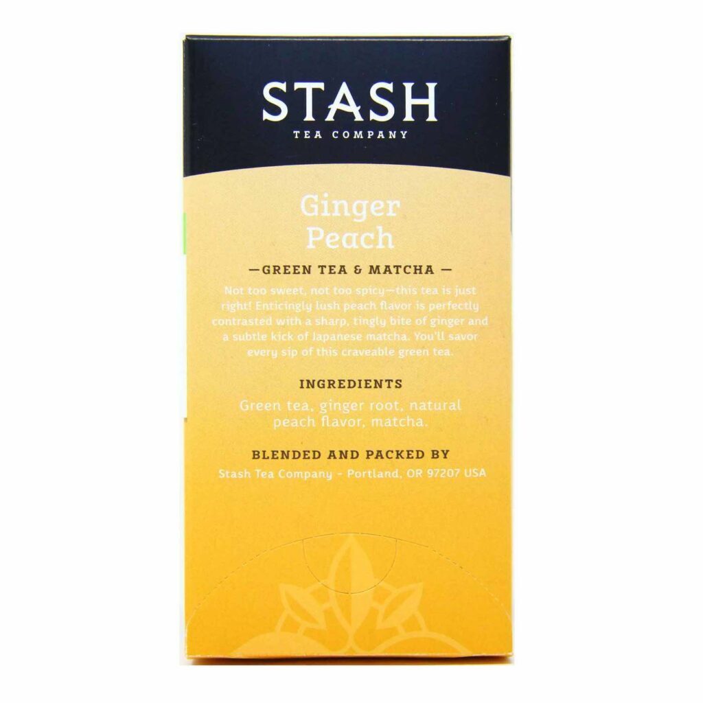 Stash Tea Chá Verde Gengibre e Pêssego com Matcha - 18 Saquinhos - Imagem 4