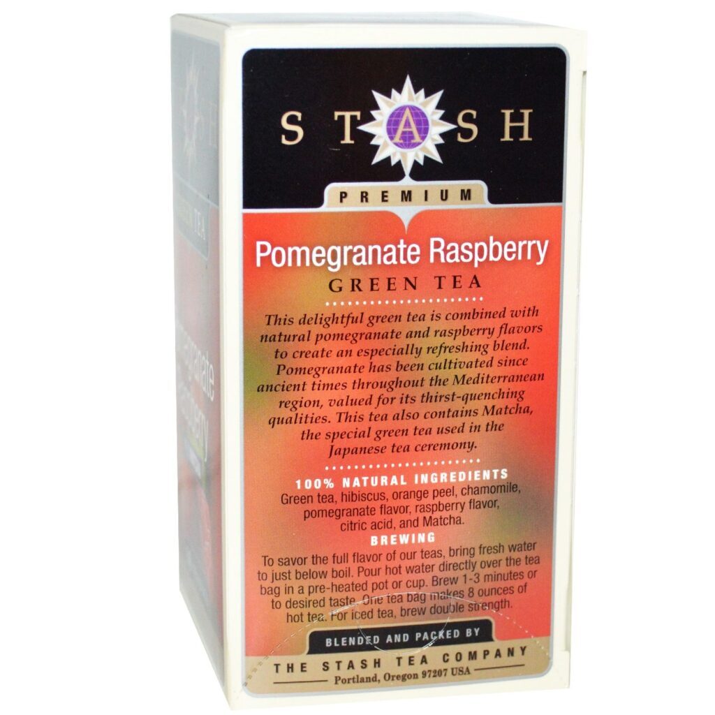 Stash Tea Chá Verde Romã Framboesa com Matcha 18 Saquinhos - Puro Sabor e Bem-Estar - Imagem 2