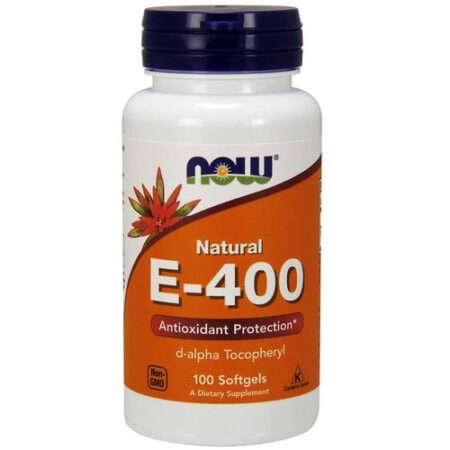 Now Foods, Vitamina E-400 D-Alfa Tocoferol - 100 Cápsulas em Gel