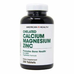 American Health Cálcio Magnésio e Zinco Quelato - 250 Comprimidos: Essencial para Ossos e Imunidade