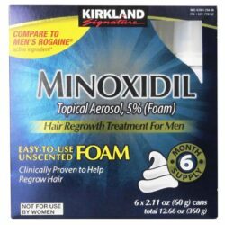 Kirkland Signature Minoxidil Tópico - 6 Latas de 60g para Crescimento Capilar