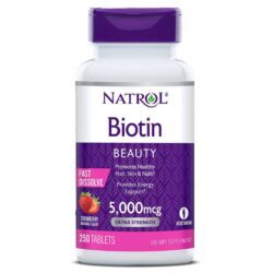 Natrol Biotina Extra Forte 250 Tabletes Dissolução Rápida Cabelos Pele Unhas